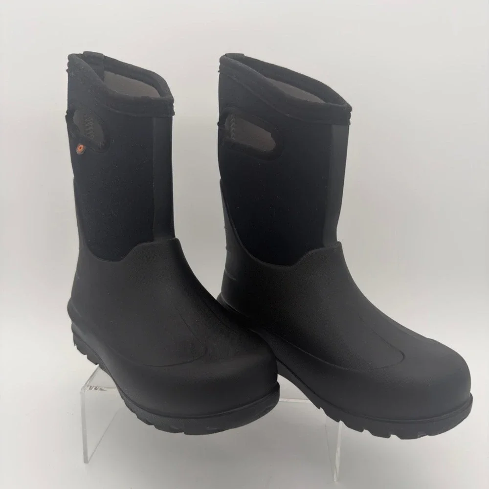 Bogs Neo-Classic Solid Black Youth Winter Snow Boots Size 3 Waterproof 72439-001